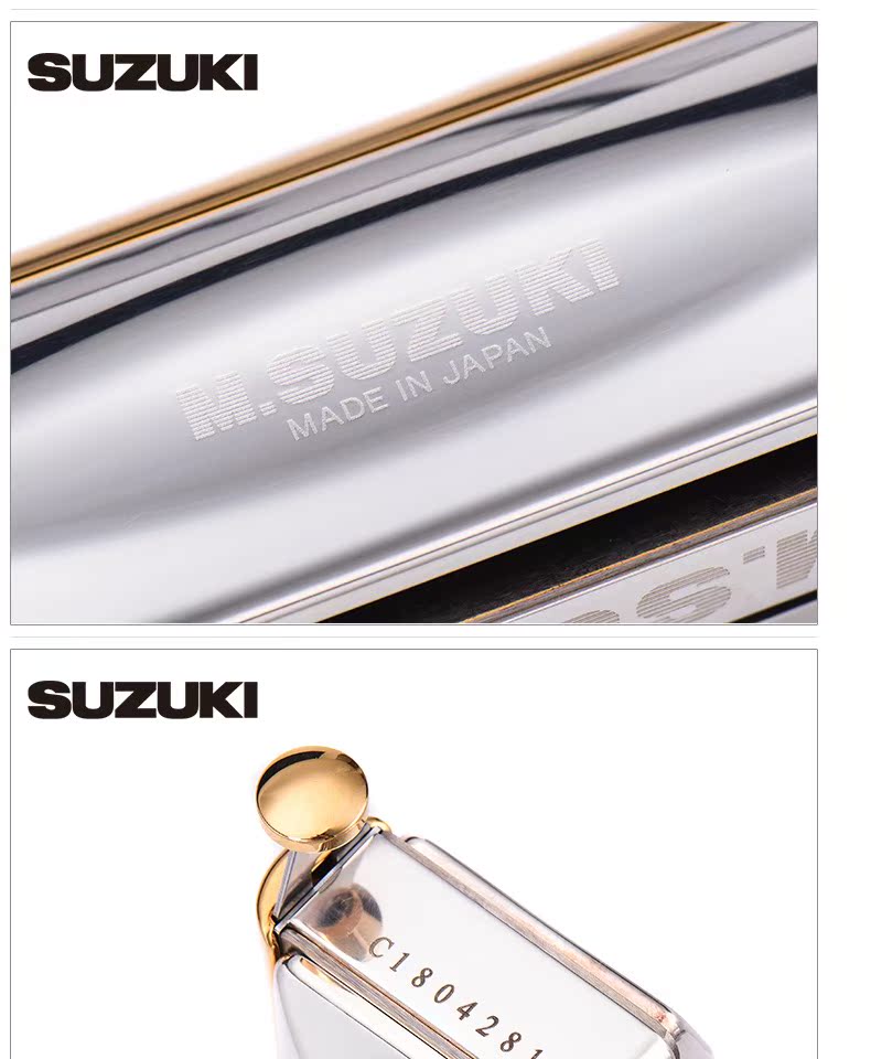 Nhập khẩu Suzuki fabulousF-64c Suzuki chromatic scale bạc hòa tấu nhạc cụ thủ công F64c - Nhạc cụ phương Tây đàn phong cầm