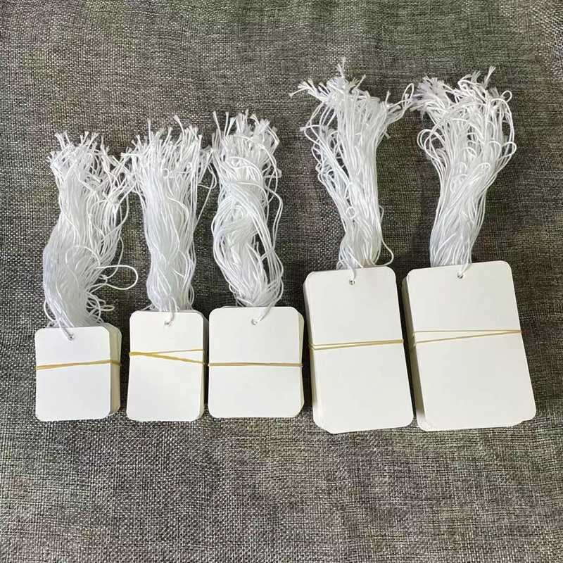 Spot blank tag price tag Jewelry material tag Wear cotton thread cotton rope White card with cotton rope