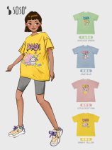 sosoilgi (diaper wet astronaut)Pregnant summer printed T-shirt loose short sleeves do not show the belly cover hips