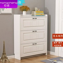 Ultra-thin solid wood dump shoe cabinet door household shoe shelf Simple modern storage cabinet large capacity entrance