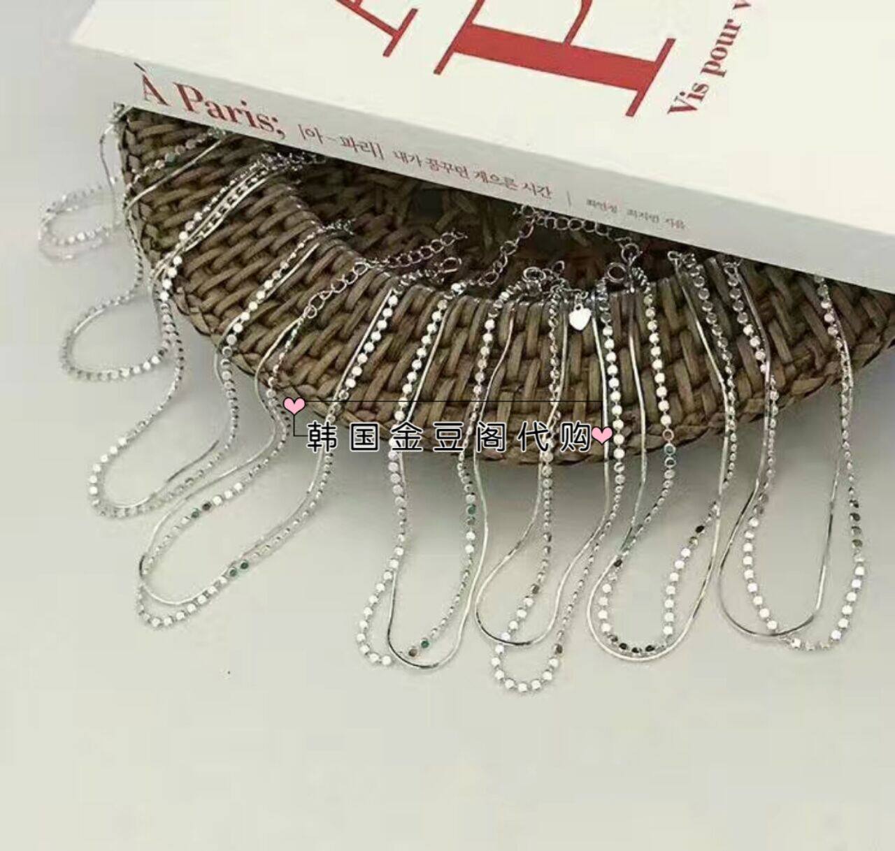 South Korea Dongdaemun Import Xia New Pine Cactus925 pure silver double-layered foot chain footring female adjustable