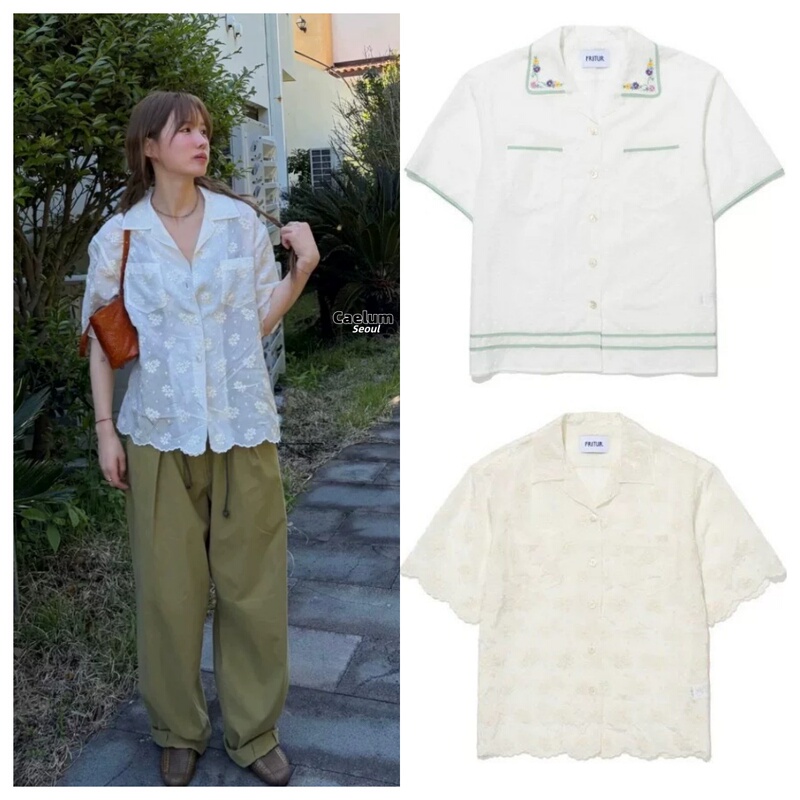 Authentic In-Stock Fritur 26 Summer New Arrival Lace Daisy Embroidery Collar Lightweight Floral Lace Shirt Authentic In-Stock Fritur 26 Summer New Arrival Lace Daisy Embroidery Collar Lightweight Floral Lace Shirt