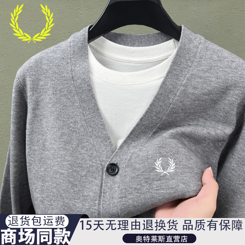 Authentic Fp Wheat Spike Pure Wool Cardigan for Men, New Autumn/Winter Casual Fashionable Warm V-Neck Sweater Knitted Jacket