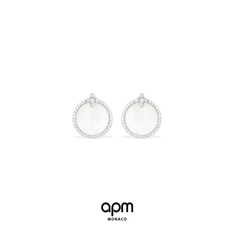 APM Monaco Sichuan Fritillary Earrings Earrings Female Temperament Earrings Silver Elegant Earrings Stylish Avant-garde Send Girlfriend