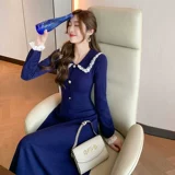 Демисезонное трикотажное трикотажное платье, свитер, длинная юбка, 2020 года, яркий броский стиль, по фигуре