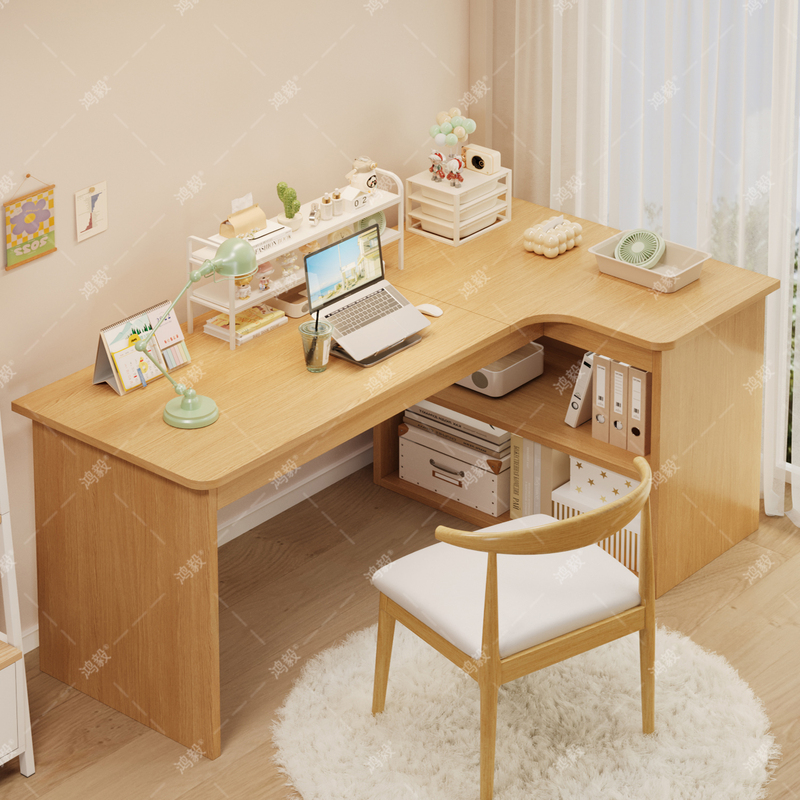 Corner Desk Bookshelf Integrated Student Study Writing Desk Bedroom Storage Bookcase Dressing Table Office Computer Desk
