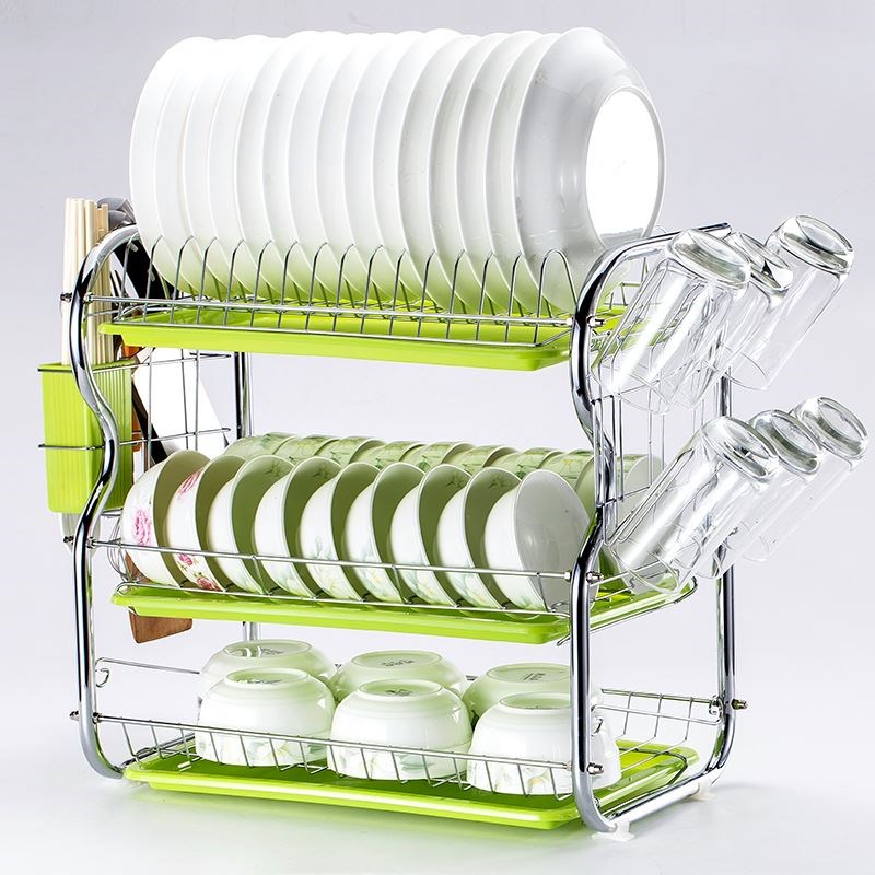 Dish rack 1-layer filter 2-layer built-in drawer wall rack plate rack drain basket pull-out utensils tableware kitchen cabinet