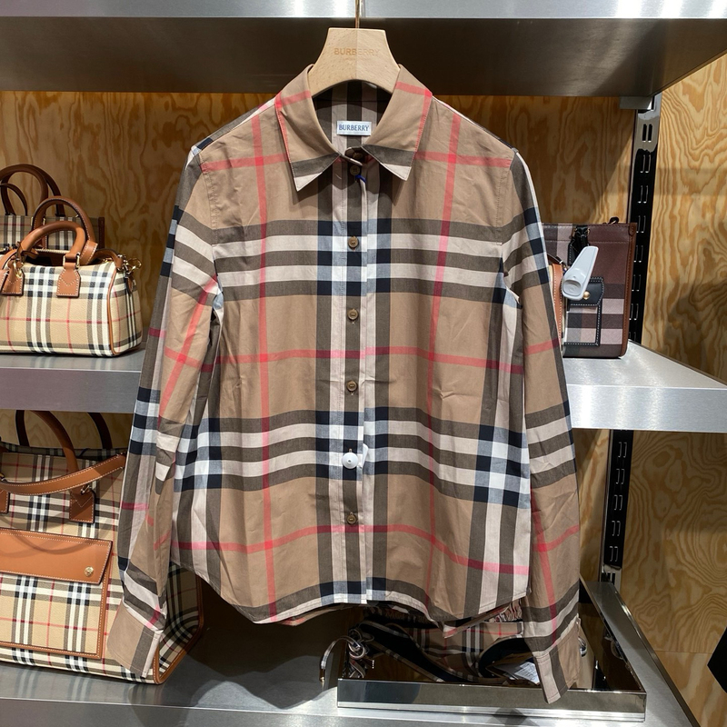 Burberry Women's Brown Plaid Shirt