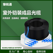 Outdoor finished armored optical cable 4 cores 6 cores 8 cores 12 cores single mode outdoor aerial optical cable SC port outdoor optical fiber cable