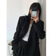 NEVAHU black suit jacket for women 2023 spring new Korean style loose long-sleeved casual suit ins trend