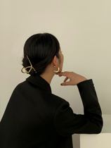  HUYIFAN silver clip hair clip Hair clip Headdress Korean gold elegant temperament metal hair clip