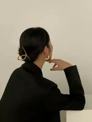 HUYIFAN silver gripper hairclip head hairclip sub-headdress Korean gold elegant temperament metal hairclip