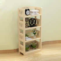 Simple modern childrens storage solid wood bookshelf shelf floor-to-ceiling simple student bookcase table multi-layer space-saving