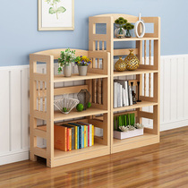 Bookshelf bookcase floor-to-ceiling childrens multi-layer storage shelf Solid wood shelf display student bookshelf simple logs