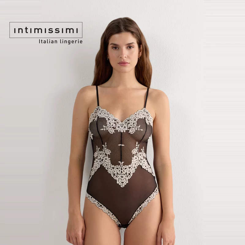 Элегантный кружевной пижамный комбинезон Intimissimi Yishuman с сексуальными подвесками и бретелями BO1294B