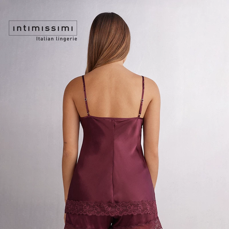 Модная и удобная топ-майка из кружевного шелка тутового дерева Intimissimi Ms. Shu Man LTD71S