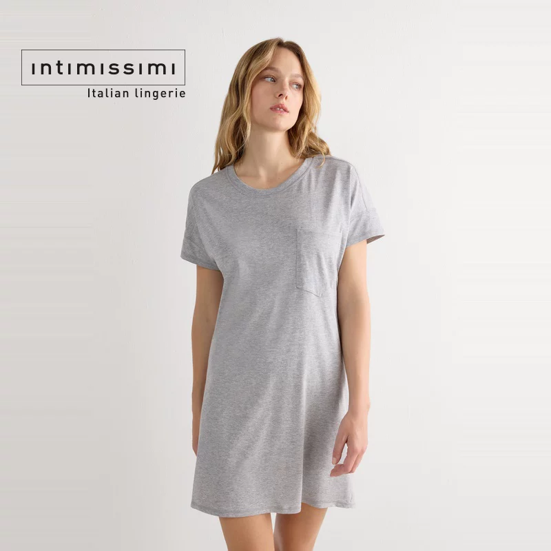 Intimissimi Supima® круглый вырез мягкий, комфортный и прохладный хлопковый домашний ночной халат PCN12A