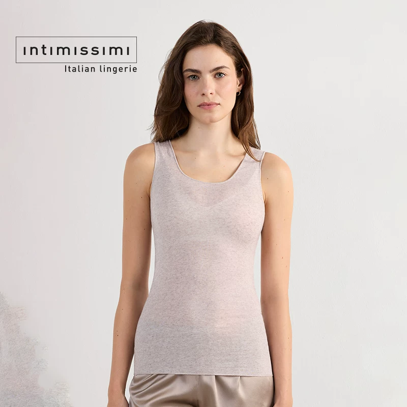 Женская майка-утягивающая Intimissimi из модала и кашемира с воротом U-образной формы CGD28A