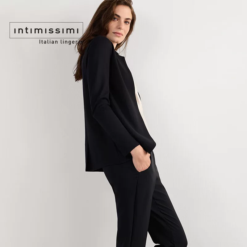 Женский casual модный кардиган Intimissimi многоцветный хлопковый для повседневной носки, длинный рукав, CL139C