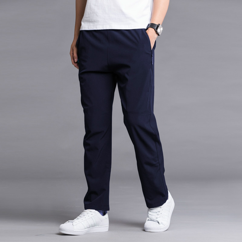 Quần thể thao polyester Quần nam thoáng khí phần mỏng nhanh khô quần chạy nhanh cộng với chất béo cỡ lớn trơn trơn quần bò jogger nam
