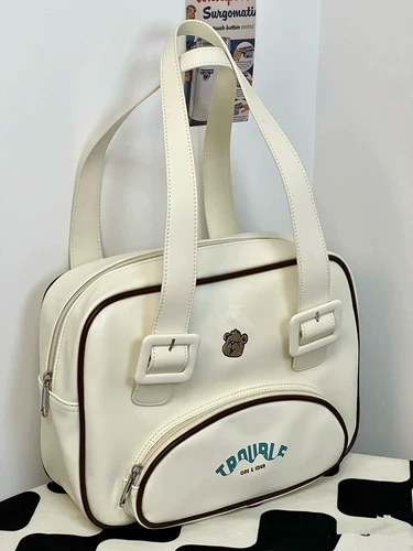 Ретро сумка на одно плечо, вместительная и большая сумка через плечо, с медвежатами, коллекция 2022