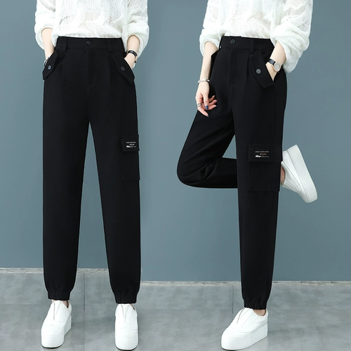 Шерстяные штаны, пуховик, увеличенная толщина, высокая талия, свободный прямой крой, коллекция 2021