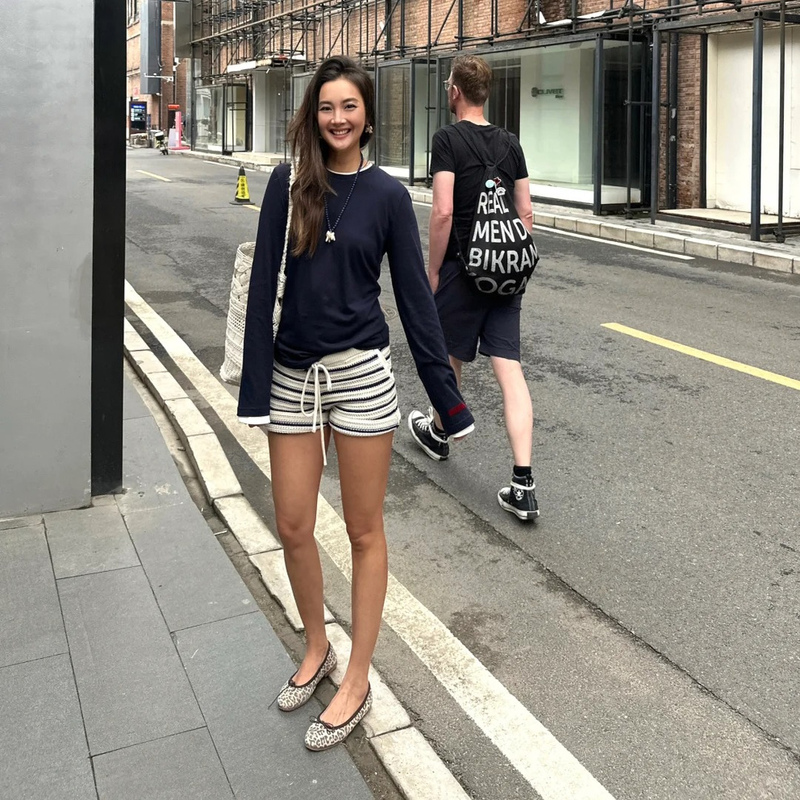 Bohemian Crochet Striped Casual Shorts, New Summer Style, American Retro Drawstring Versatile Lazy Hot Pants Trend