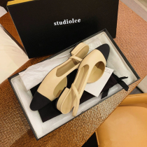 Gulvdinel Face-style Fairy Wind ~ ~ 2021 Small Round Heads Sandals Women Low Heel Empty Flat Bottom Single Shoes