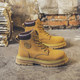 Martin boots men's work boots 2025 new autumn and winter high-top thick sole height-enhancing versatile leather boots men's big yellow boots