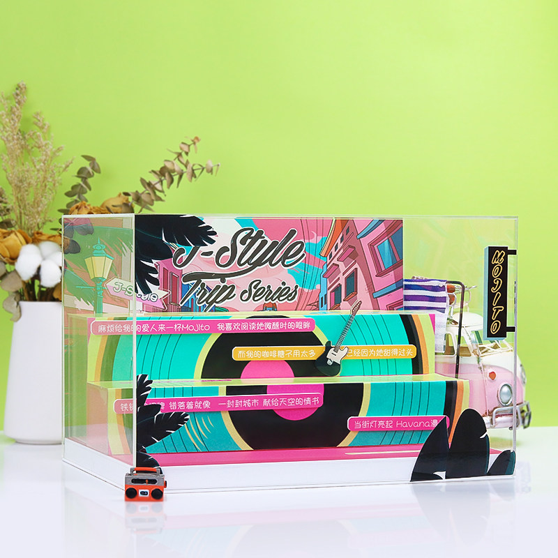 Crystal color POPMART Bubble Mat Week students ' Travels series Blind box Jay Chou surrounding decoration theme box