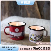 Finland muurla MOOMIN enamel cup candle MOOMIN enamel smokeless candle Cup Christmas decoration candle Cup