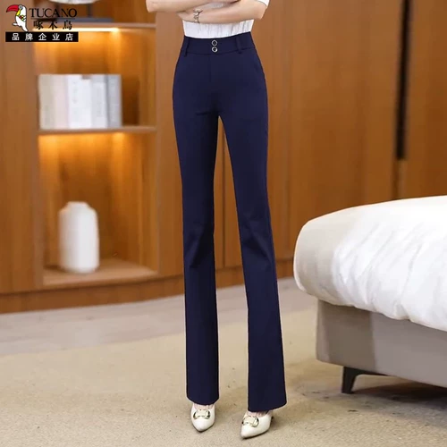 Эластичные осенние штаны, приталенный костюм для отдыха, подходит для подростков, высокая талия, свободный прямой крой