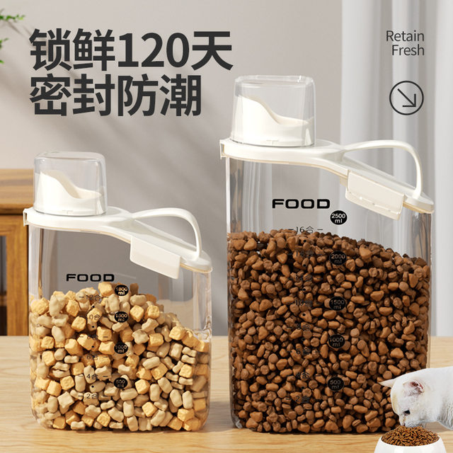 Cat food storage barrel dog food sealing barrel pet grain storage vacuum food storage barrel moisture-proof canned snack box