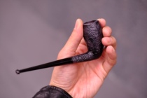 Corona Japanese new straight-bend tobacco crown stone pipe light colored light surface v grass artifact