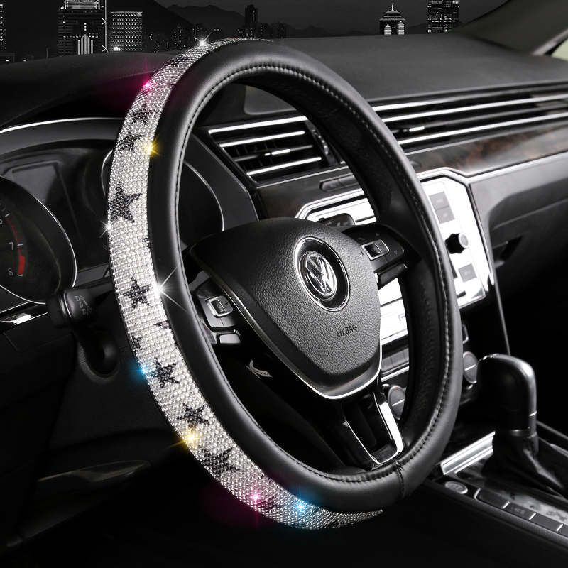 New stylish full diamond car steering wheel cover for men and women in all seasons crystal burst hot diamond anti-skid handlebar cover