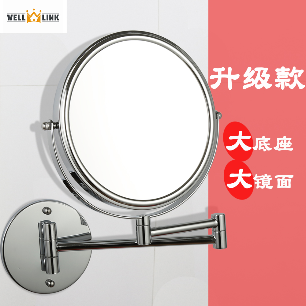 8 inch bathroom mirror wall hanging and scaling double side enlarged hotel beauty mirror toilet free of punch