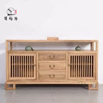 New Chinese solid wood simple Zen multi-functional dining side cabinet Entrance cabinet Foyer cabinet Log home storage storage cabinet