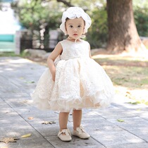 Girl princess dress puffy gauze lace flower girl dress children Super fairy baby birthday evening dress