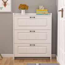 Solid wood shoe cabinet door entrance cabinet home living room door large capacity three-layer multi-layer simple storage cabinet northern Europe