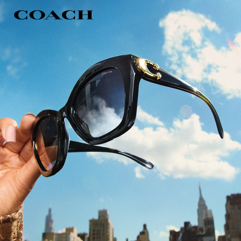COACH蔻驰板材太阳镜女0HC8421U复古法式猫眼百搭显瘦时尚大墨镜
