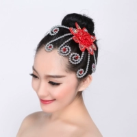 Хаки, красный, с драгоценным камнем