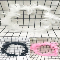 Variable feather wing cake decoration plug-in white Pink black feather cake plug-in birthday ornaments 10 pieces