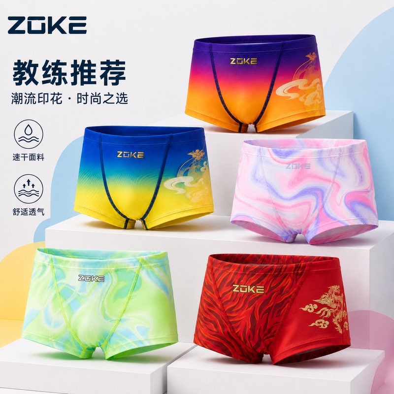 Chauke Kidsren's Boxer Swimming Trunks Professional Training Competition Boys 2025 New Racing Boys Quick-Drying Swimming Trunks