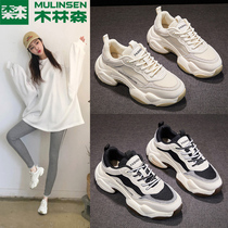 Mulinsen womens shoes 2021 spring new dad shoes casual shoes ins sports shoes tide wild white shoes