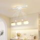Restaurant Lamp, Shaking Head Fan Lamp, Long Eye Protection, Simple Cream Style Cotton Bird Bar, Solid Wood Dining Table Chandelier