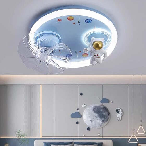 Children's Room Ceiling Lamp 2025 New Boys and Girls Bedroom Lamp Eye Protection Full Spectrum Intelligent Voice Fan Lamp