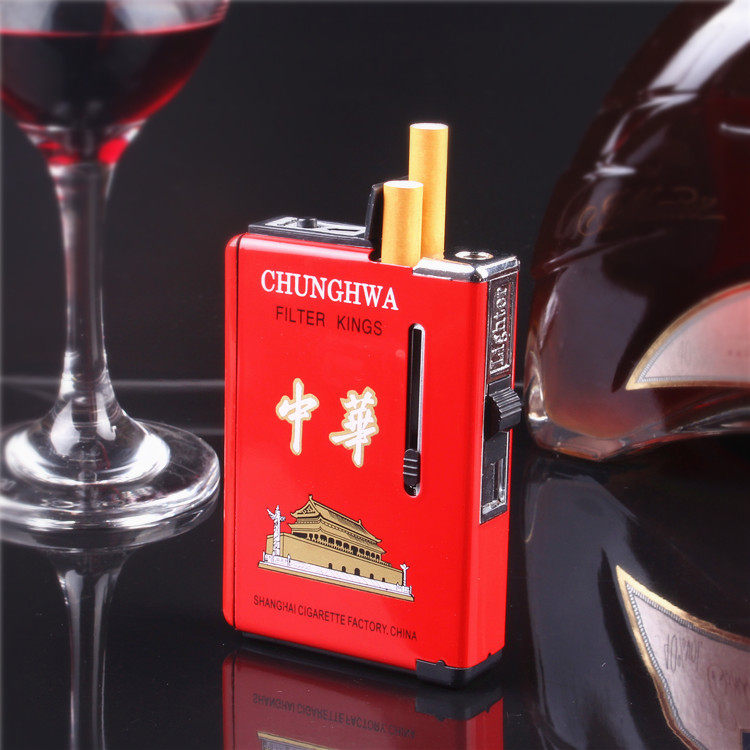 China box fashion trend business office bedside multifunctional creative automatic bounce windproof box lighter