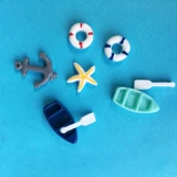 海洋系列滴胶手机壳贴片树脂配件船锚 diy奶油手机壳材料