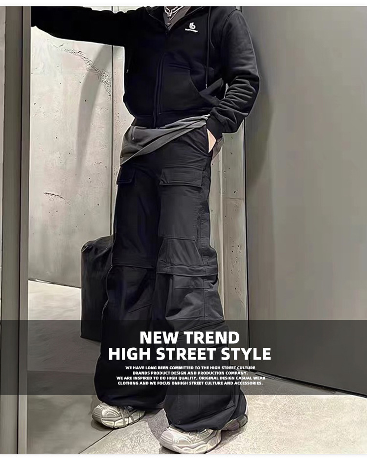 Mijko Men's and Women's Flared Cargo Pants with Multiple Pockets