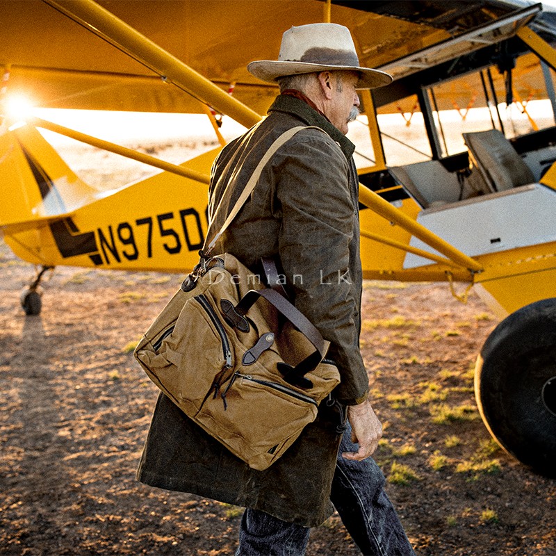 Filson 24h commercial retro oil wax label bill canvas briefcase computer travel package 140 spot